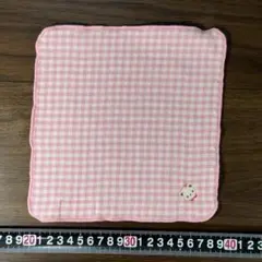 ピンク ギンガムチェック ハンカチ023