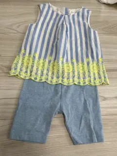 gapbaby 水色　ストライプ　UNIQLO レギンス　90