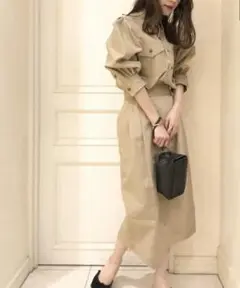 【HYKE(ハイク)】 C/H MILITARY SHIRT 新品タグ付き