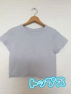 薄紫 テクスチャー生地 Tシャツ 半袖