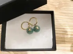 貴重天然石シャネルイヤリング ♡グリーン