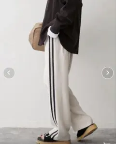 スピックアンドスパン　サテンライントラックパンツ
