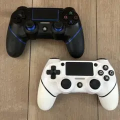 PS4 互換　コントローラー　 ブラック　ホワイト　動作確認済み　2個セット