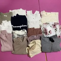 レディース服 セット Mサイズ ピンク ブラック ナチュラル系 トップス まとめ