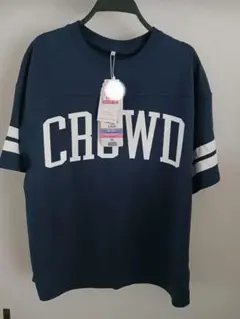 CROWDプリント ネイビー Tシャツ LL しまむら terawear emu