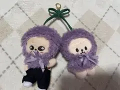 ぬいぐるみ　ポンチョ　さくらんぼ　パープル　１０センチぬい　スキズ　ぬい活