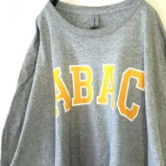 ギルダン ABAC ロゴ Tシャツ 2XL グレー 灰色 古着 オールド