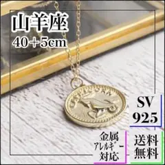 A823【純銀製⭐︎】18KGP コインネックレス 山羊座 2way お洒落