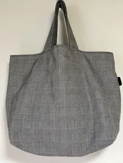 ハンドメイド　グレンチェックのトートバック　サブバッグ　秋