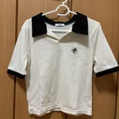 アイボリー 半袖ポロシャツ Mサイズ