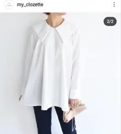 cen.ダブルセーラーカラーフレアブラウス myclozette万能