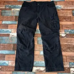 ユーロDickies オーバーサイズ ダブルニー 黒ブラック ゆるダボメンズ古着
