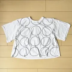 るるりり様　ゴム　gomme サークルプリントワイドTシャツ M 白　ルーズ