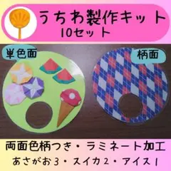 7月　８月　夏　壁面飾り　製作　うちわ　保育園　幼稚園　高齢者施設　ラミネート