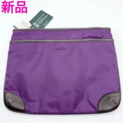 アントニオラヴェルダ クラッチバッグ リモンタナイロン×レザー パープル 新品