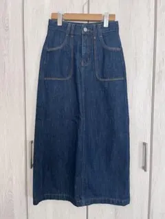 【新品・未使用】バックスリットデニムタイトスカート　ブルー　中濃色