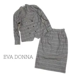 【EVA DONNA】セットアップ ジャケット スカート チェック柄 テーラード