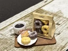 ［限定品］［ドーナツ＆コーヒーセット］ミニチュアスイーツ　フェイクスイーツ