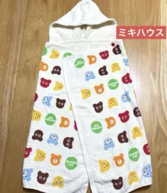 ミキハウス　ホットビスケッツ　タオル　フードつきバスタオル　バスポンチョ