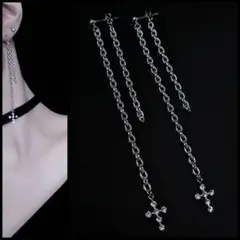 1096◆ ハンドメイド ピアス◆ CROSS CRYSTAL PIERCE