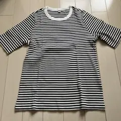 UNIQLO リブボーダー 半袖Tシャツ XL