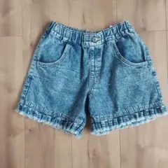 BREEZE フリル付きデニムショートパンツ 140