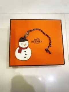 エルメス☆レア☆雪だるまチャーム キーホルダー スノーマン