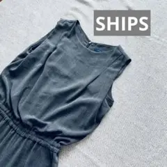 【SHIPS】グレー サロペット ノースリーブ