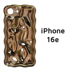 iPhone 16e ケース カバー ゴールド メッキ風 デコボコ
