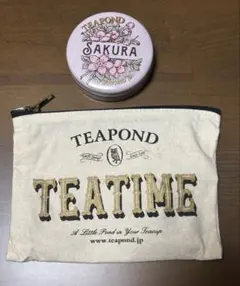TEAPOND ティーポンド　サクラ　紅茶缶　空き缶　ポーチ