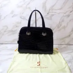 【美品】YAMAGUCHI ヤマグチ クロコダイル ハンドバッグ ブラック