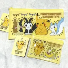 未使用タグ付き ポケットモンスター クリアミニポーチ ピカチュウ イエロー