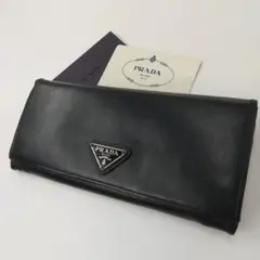 良品✨ PRADA 長財布 黒 三角ロゴ サフィアーノレザー