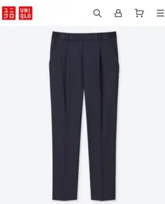 ［UNIQLO ］EZYタックアンクルパンツ（丈標準64～66）NAVY/ S