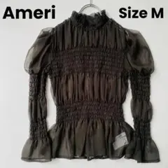 Ameri アメリ SHEER VOLUME SHIRRING TOP パフ