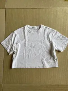 ユニクロC UNIQLO C 白Tシャツ　オーバーサイズクロップドTシャツ