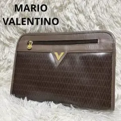 MARIO VALENTINO モノグラム クラッチバッグ ブラウン セカバ