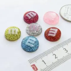 【6色セット】デコパーツ ポップ アクセサリー ハンドクラフト ラメ