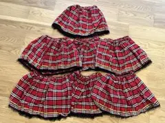 赤と黒のチェック柄フリルスカート７枚セット