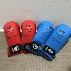 東海堂 空手（WKF認定） 拳サポーター 赤青セット