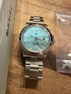 ナバルウォッチターコイズ NAVAL WATCH Produced by LOWERCASE・ターコイズ・3連・自動