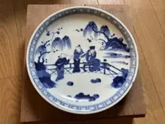 【週末最終セール】【美品】中国　染付皿      大明宣徳年製　大皿 週末最終セール】【美品】中国 染付皿 大明宣徳年製 大皿