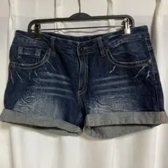 大きいサイズ　デニム　ショートパンツ①