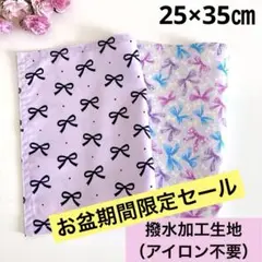 お試し価格！★超撥水加工ランチョンマット2枚（25×35㎝）★リボン柄