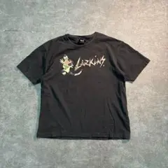 7SM2 【LARKINS 】迷彩ロゴプリント　半袖Tシャツ　黒　L 古着