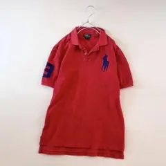 Y2K 平成 ギャル ラルフローレン ビッグポニー ポロシャツ 赤 L