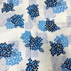 特価★1m★綿シーチング生地★布あじさい花柄アジサイ植物★和柄★和風ゆかた浴衣柄