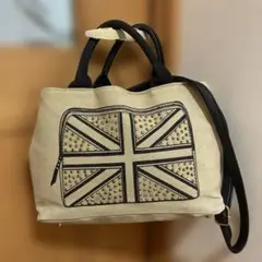 ✨PLST✨装飾付き３wayトートバック　ブラック×カーキベージュ