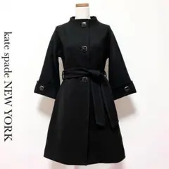 kate spade NEW YORK ベルト付 ハイネック ウールコート