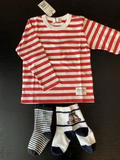 b.room長袖 Tシャツ(100cm)とpetit main靴下2足組セット
